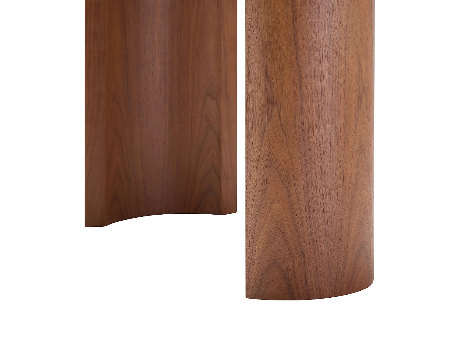 Bureau arrondi placage noyer – Coloris : Naturel foncé - ALVARYS