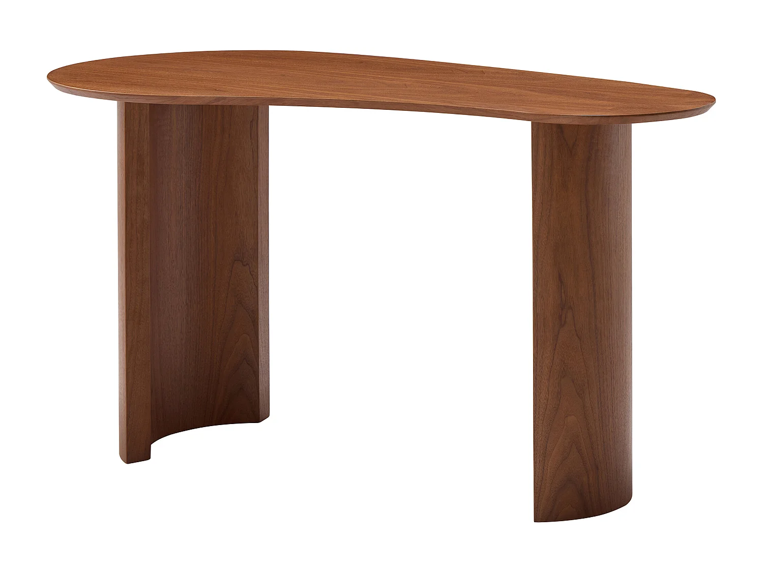Bureau arrondi placage noyer – Coloris : Naturel foncé - ALVARYS