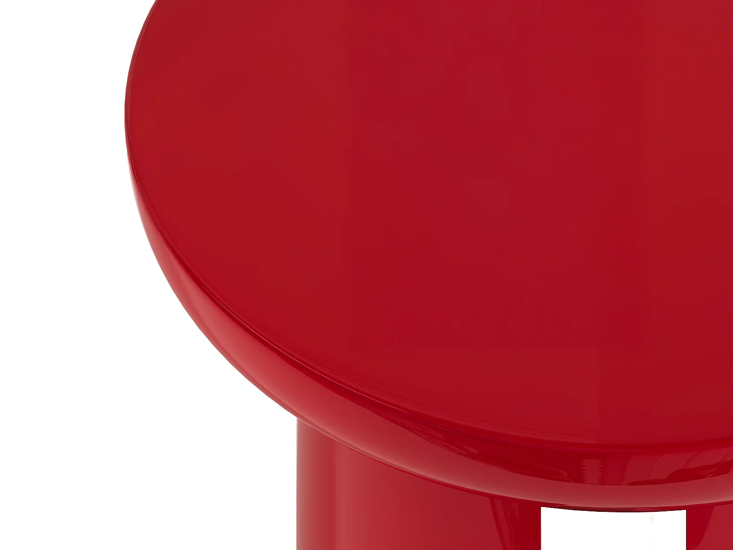 Lot de 2 tables basses en MDF - Beige et rouge laqué - DERLALI