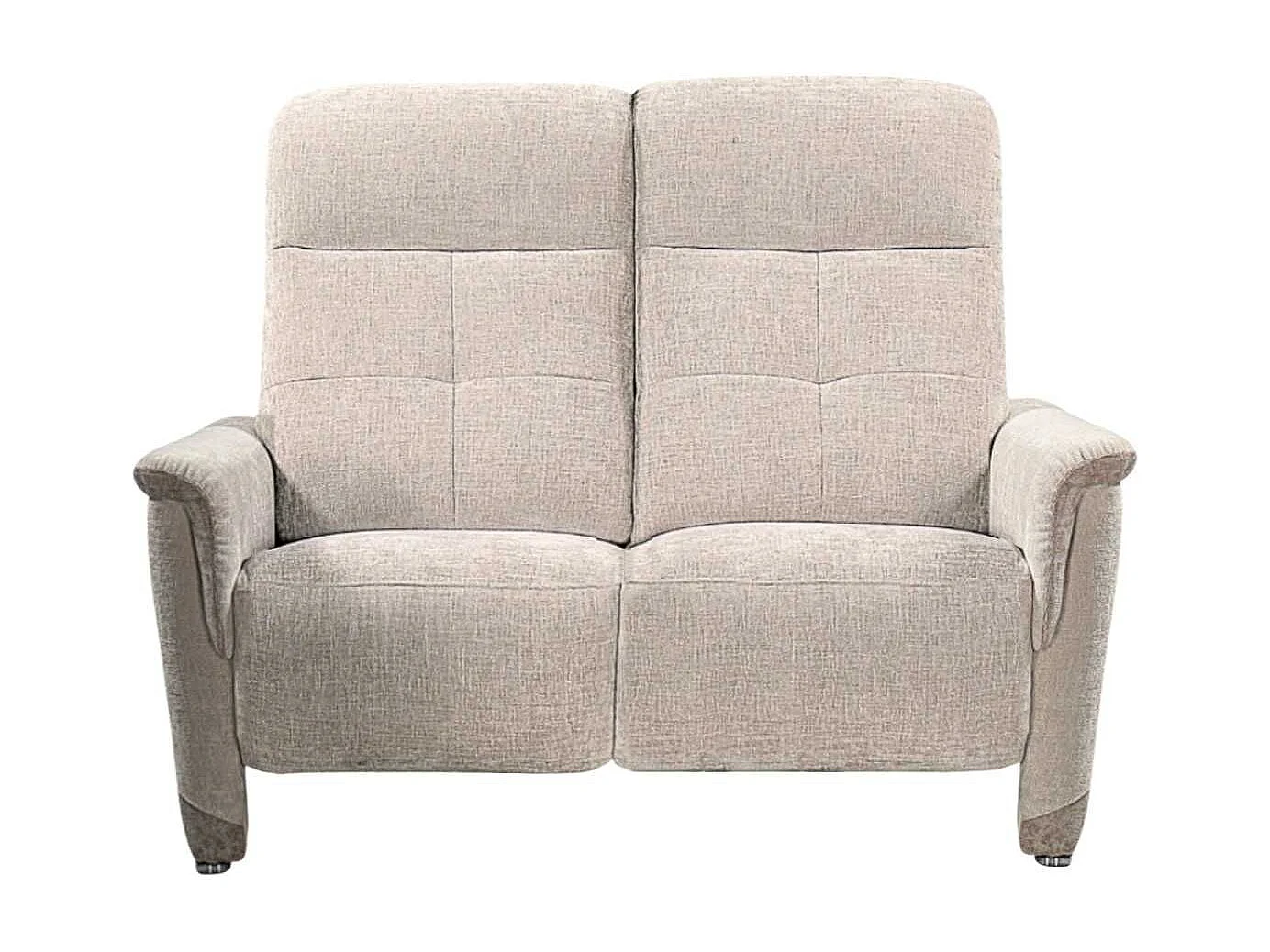 Canapé 2 places relax électrique tissu maillé ultra doux bicolore beige - AUSTRAL