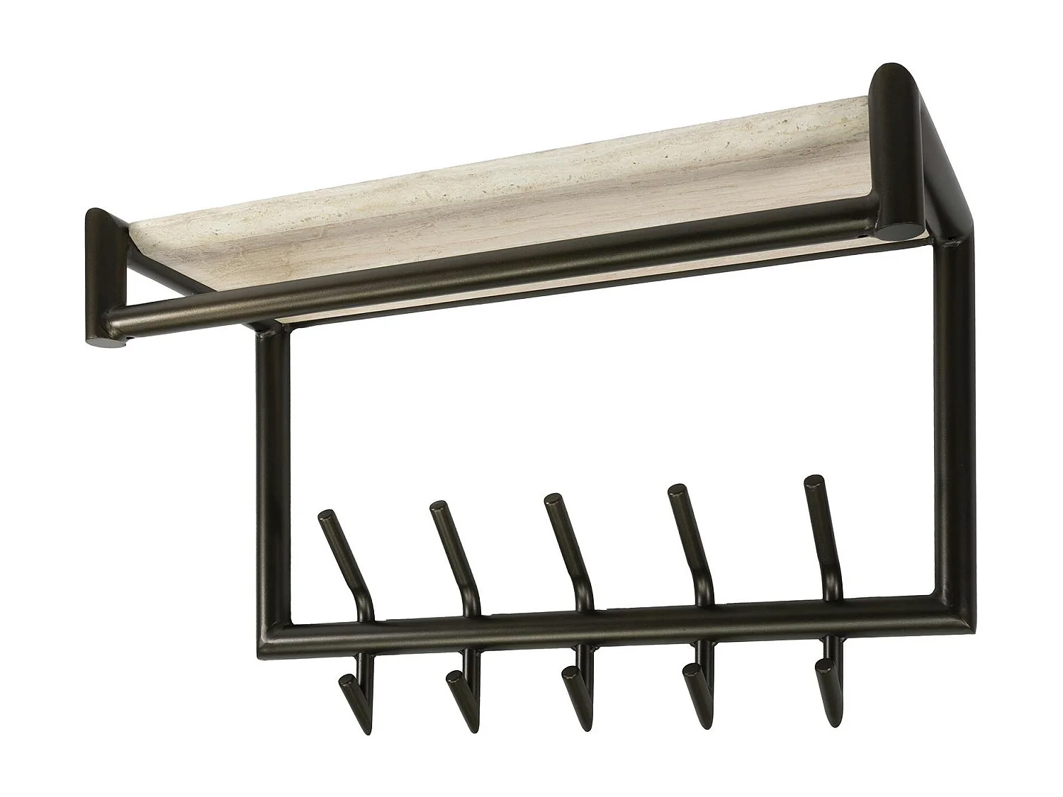 Portemanteau métal fini bronze 10 crochets 1 étagère RALF