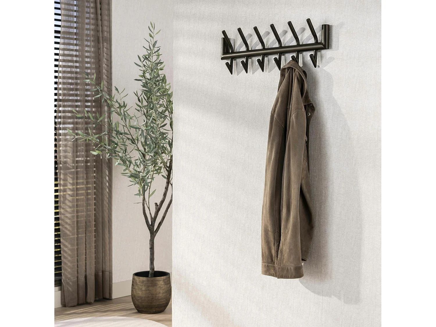 Portemanteau mural 12 crochets métal finition bronze RALF