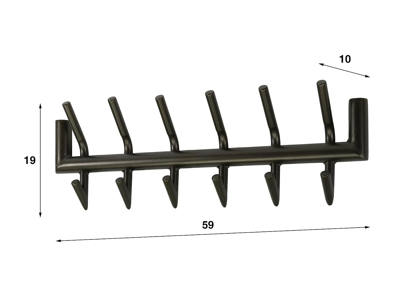 Portemanteau mural 12 crochets métal finition bronze RALF