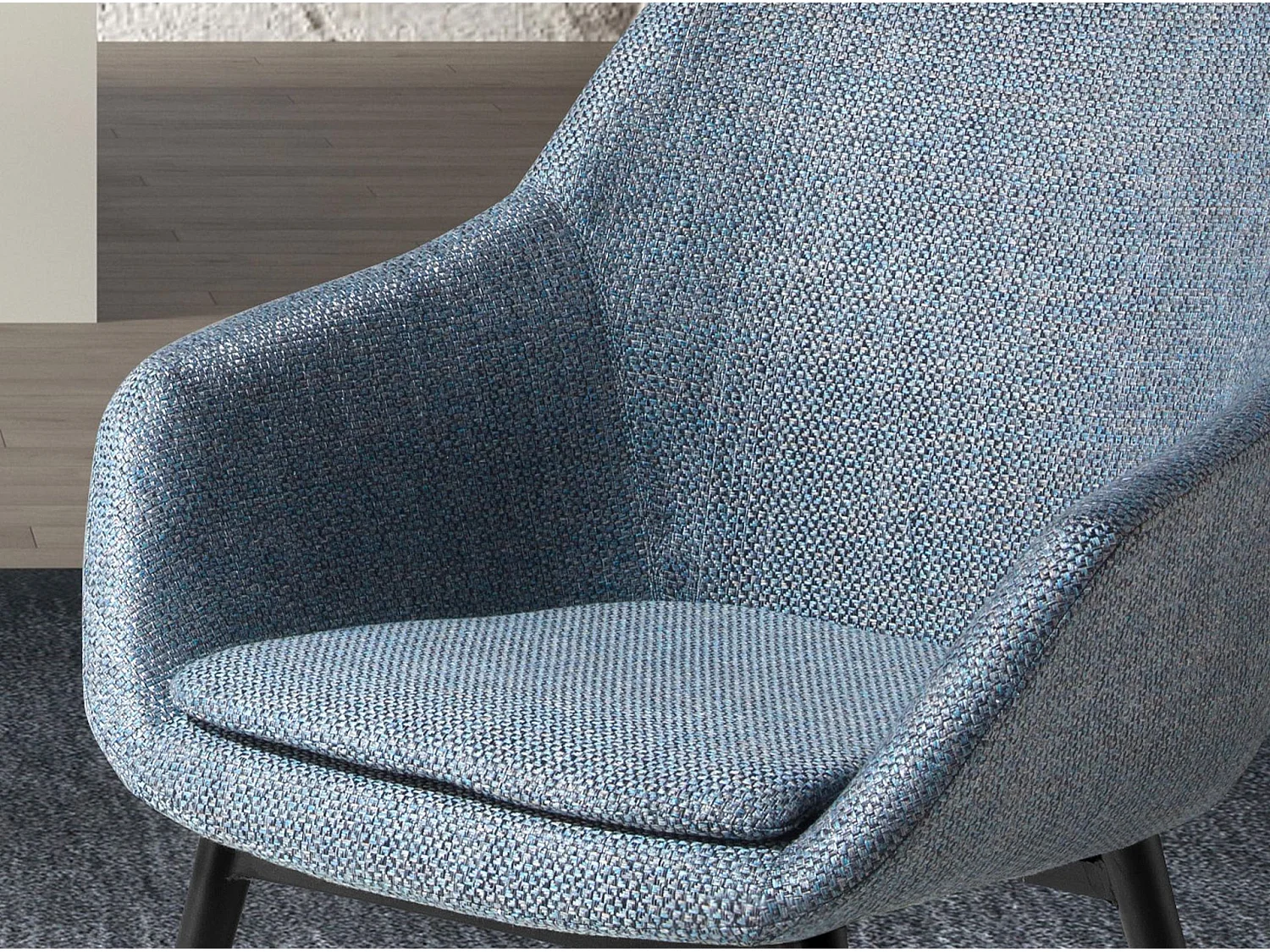 Chaise en tissu bleu gris marbré 4221 ANGEL CERDA