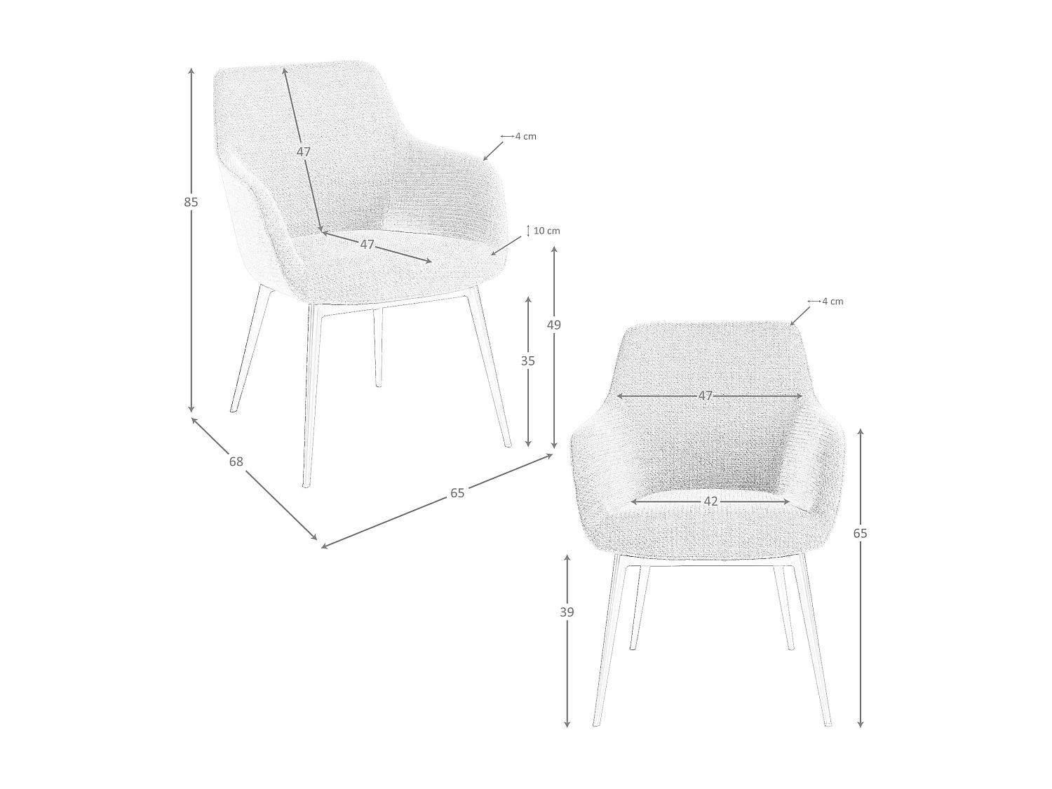 Stoel in grijs 4222 ANGEL CERDA