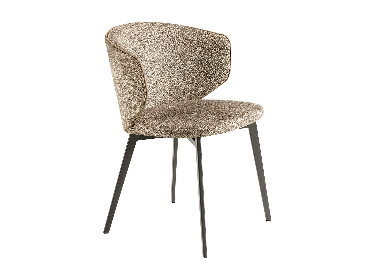 Stoel van gemarmerde stof bruin