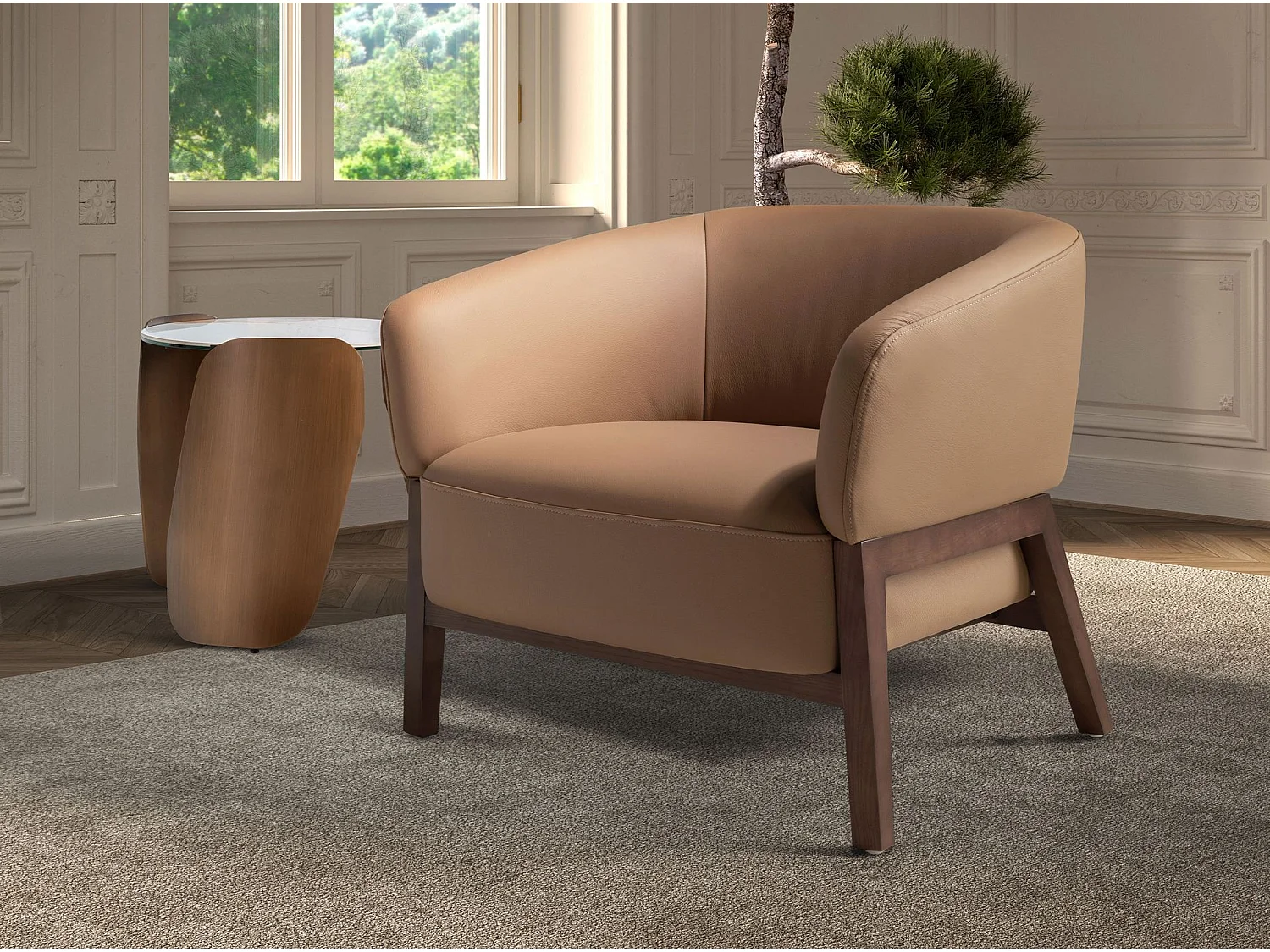 Fauteuil en cuir marron 5189 ANGEL CERDA