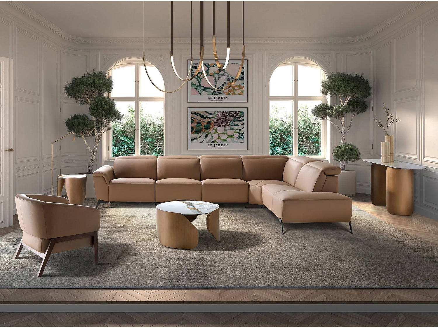 Fauteuil en cuir marron 5189 ANGEL CERDA