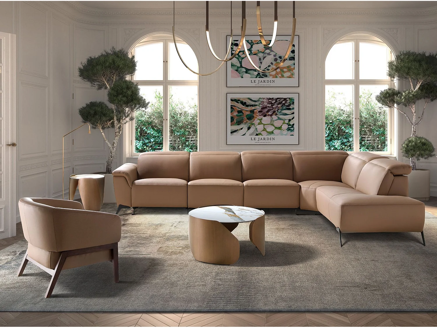 Fauteuil en cuir marron 5189 ANGEL CERDA