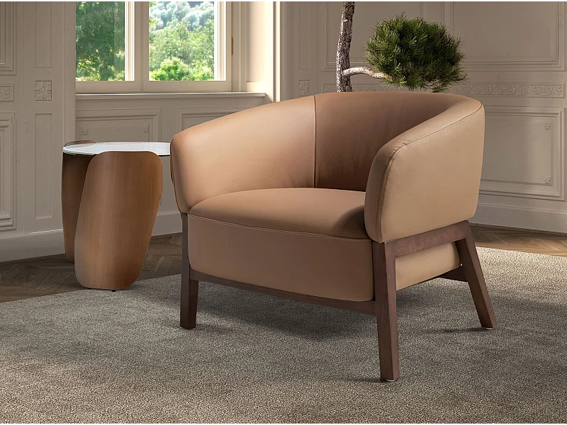 Fauteuil en cuir marron 5189 ANGEL CERDA