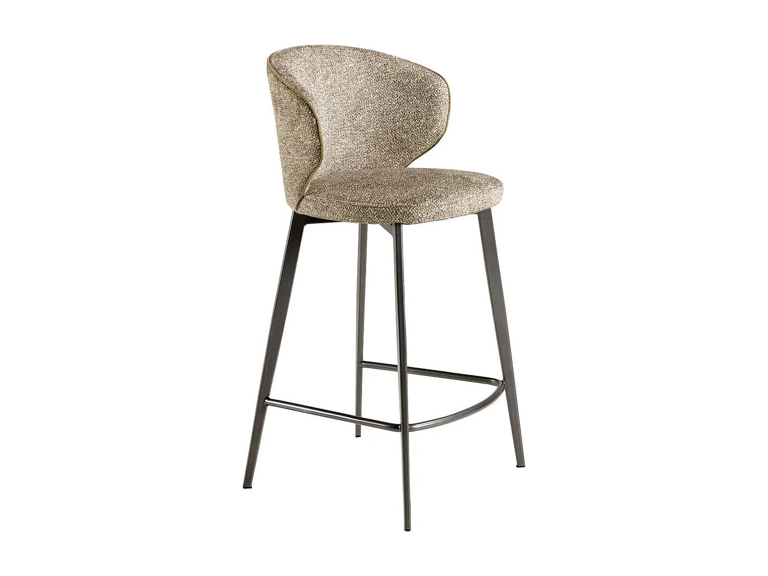 Hocker mit meliertem braunem Stoffbezug 4241 ANGEL CERDA