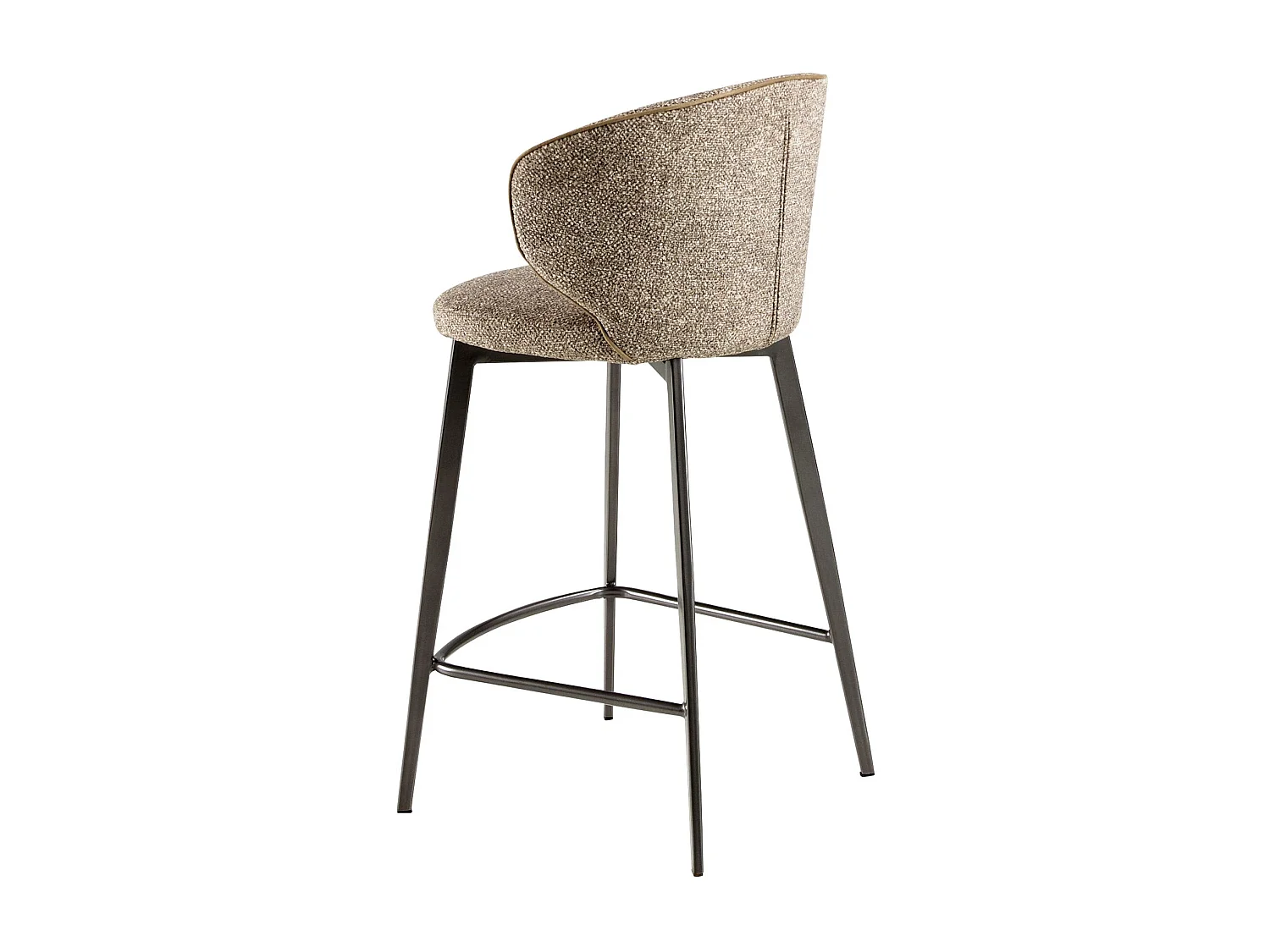 Hocker mit meliertem braunem Stoffbezug 4241 ANGEL CERDA