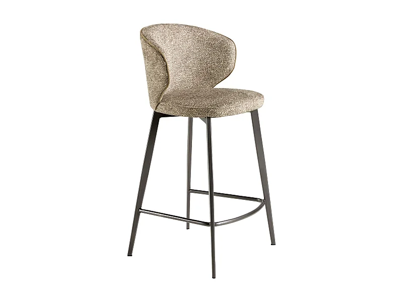 Hocker mit meliertem braunem Stoffbezug 4241 ANGEL CERDA