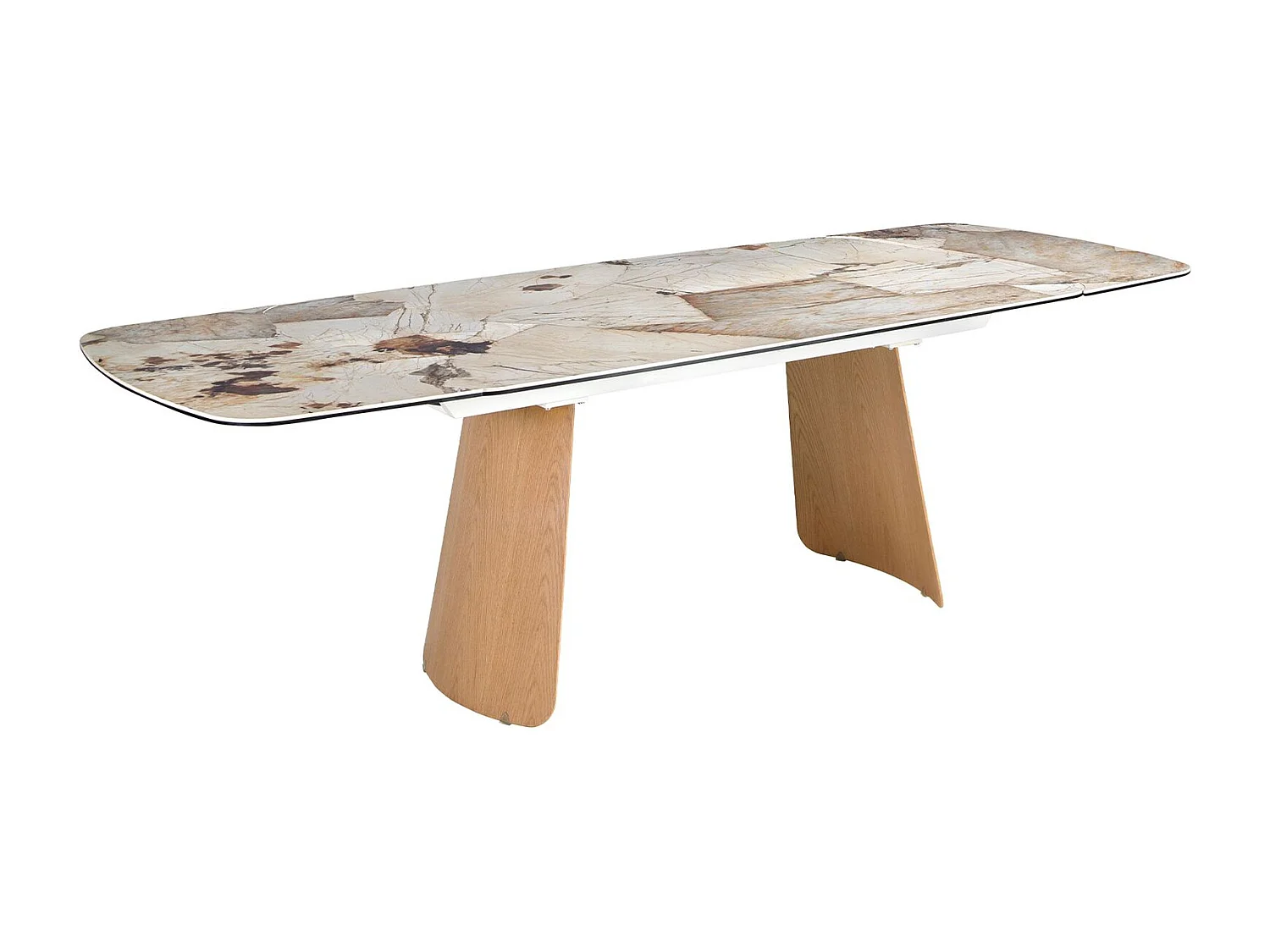 Table à rallonges ovale en marbre porcelainé et chêne 1203 ANGEL CERDA