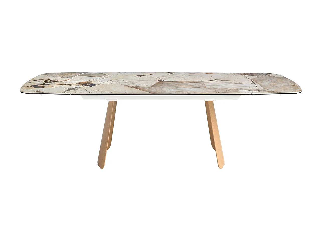 Table à rallonges ovale en marbre porcelainé et chêne 1203 ANGEL CERDA