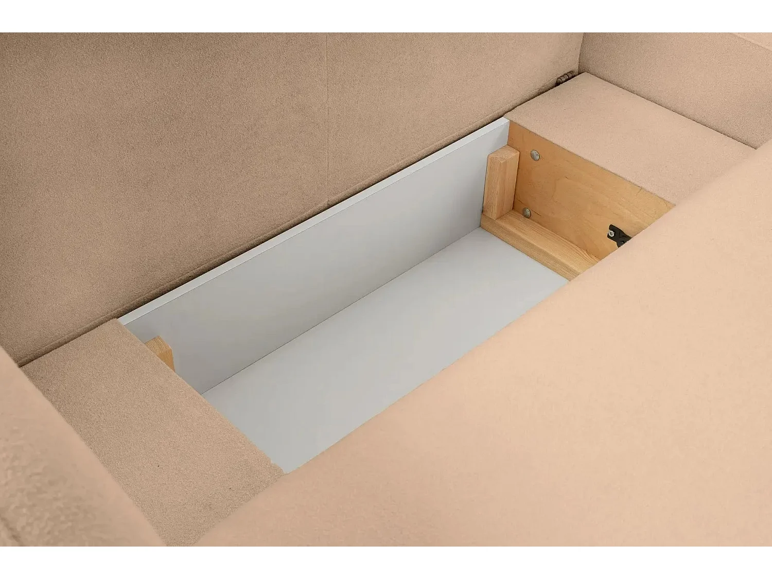 SANTIAGO - Canapé d'angle tissu bouclette - Café - Gauche