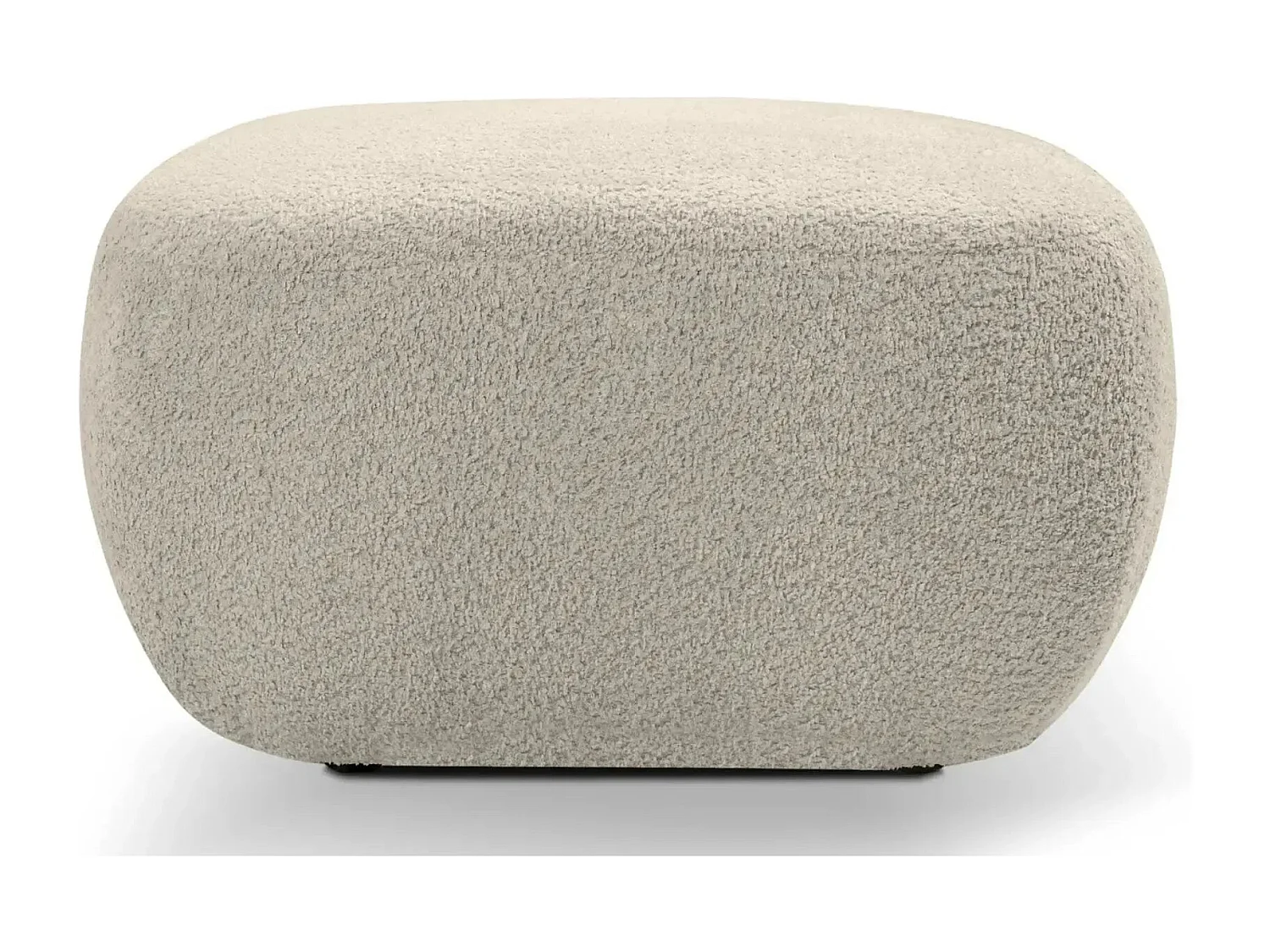 SANTIAGO - Pouf en tissu bouclette Beige 75x75x39