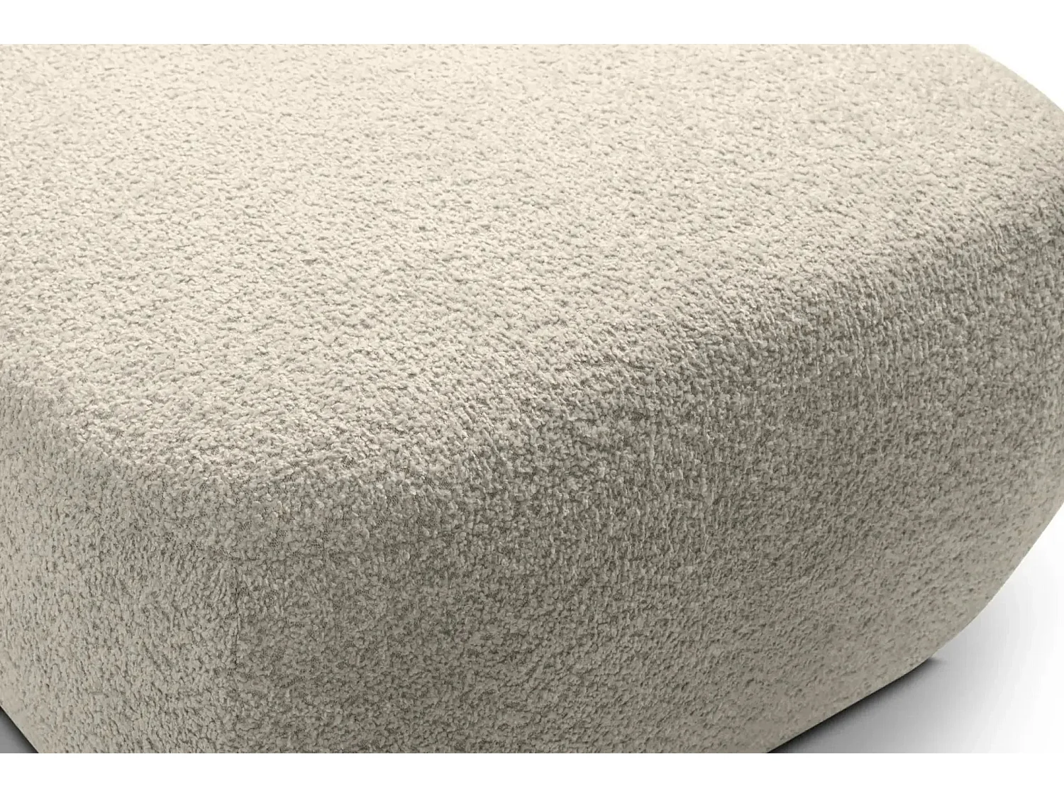 SANTIAGO - Pouf en tissu bouclette Beige 75x75x39