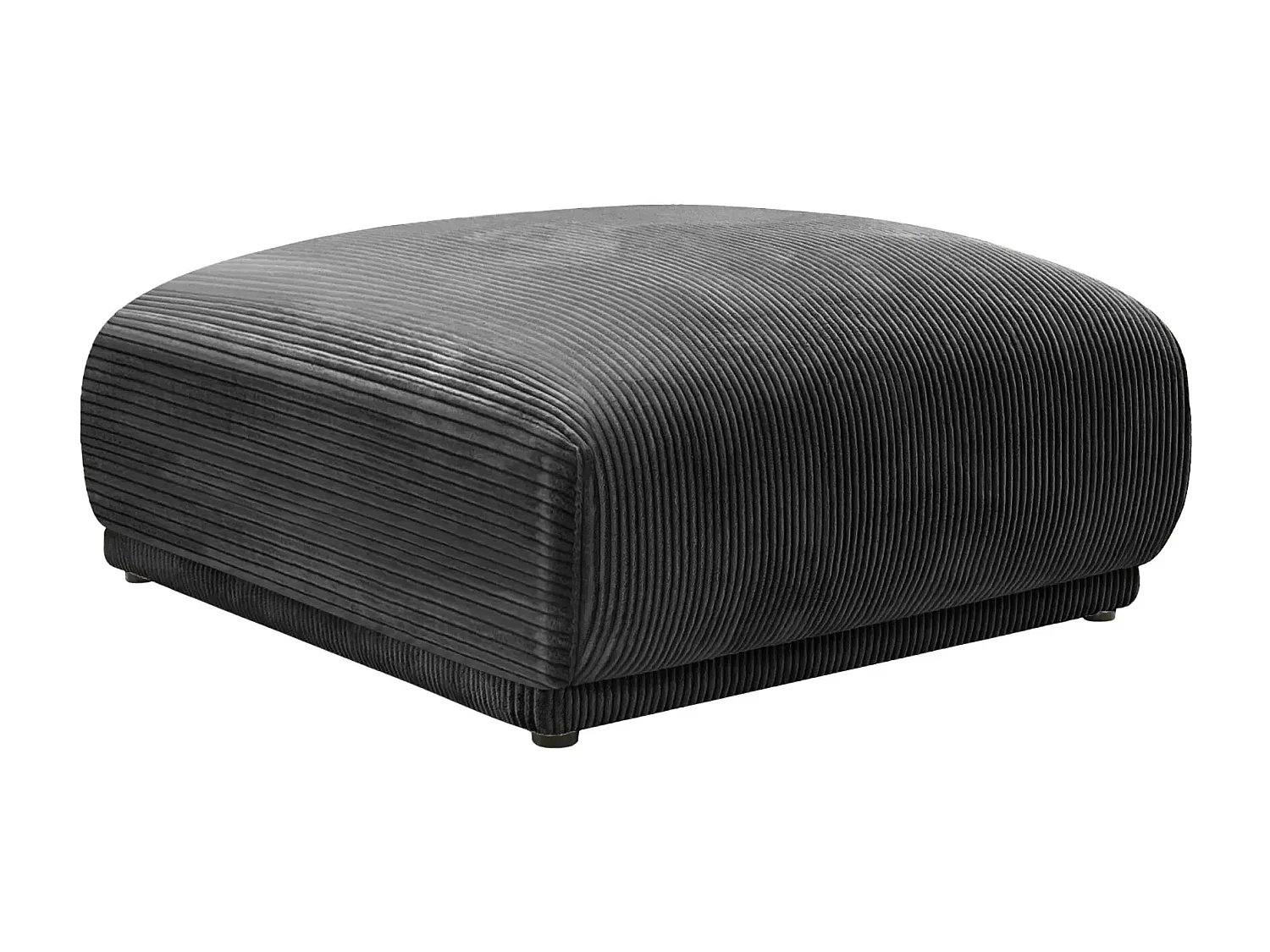 ROSALIE - Pouf velours cotelé - Gris Foncé