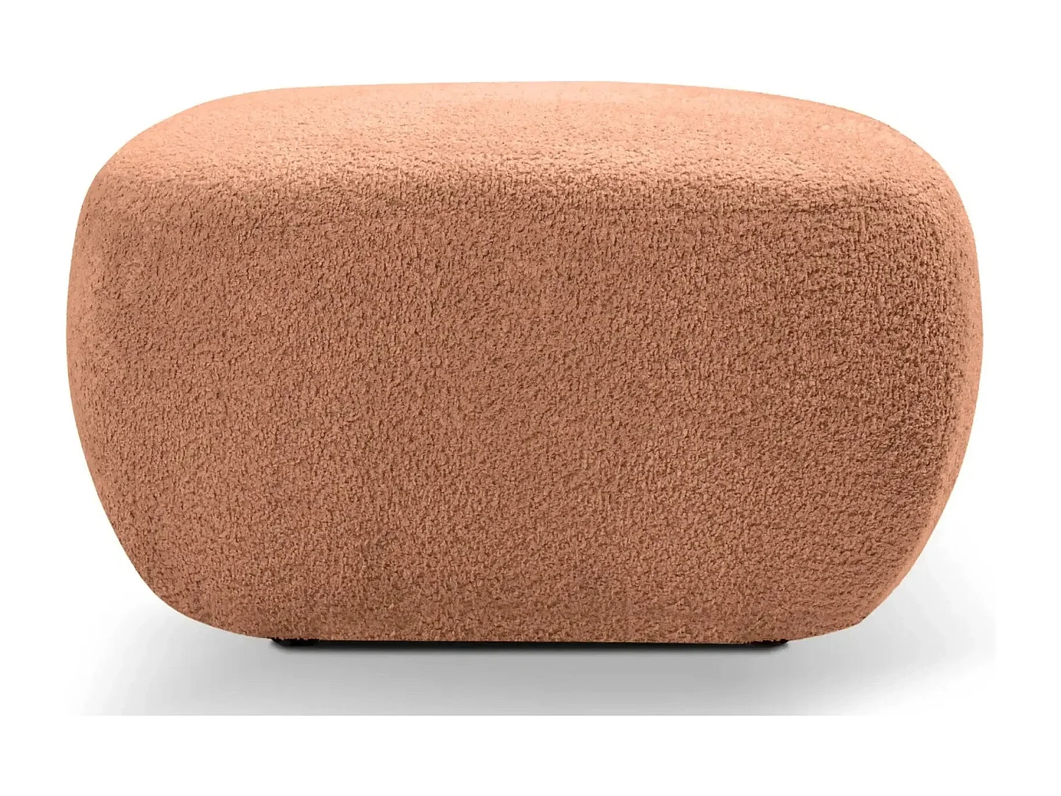 SANTIAGO - Pouf en tissu bouclette Terracotta 75x75x39