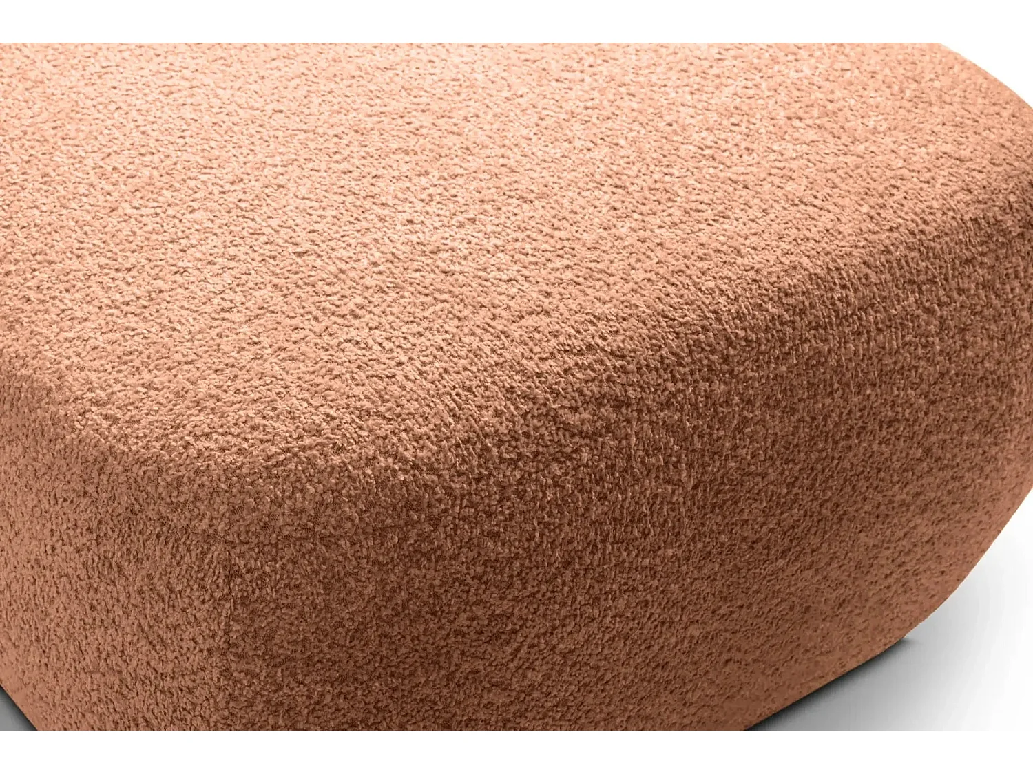 SANTIAGO - Pouf en tissu bouclette Terracotta 75x75x39