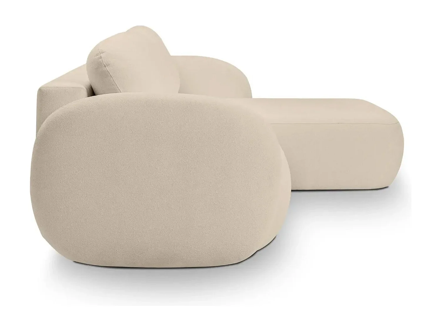 SANTIAGO - Canapé d'angle tissu bouclette - Taupe - Gauche