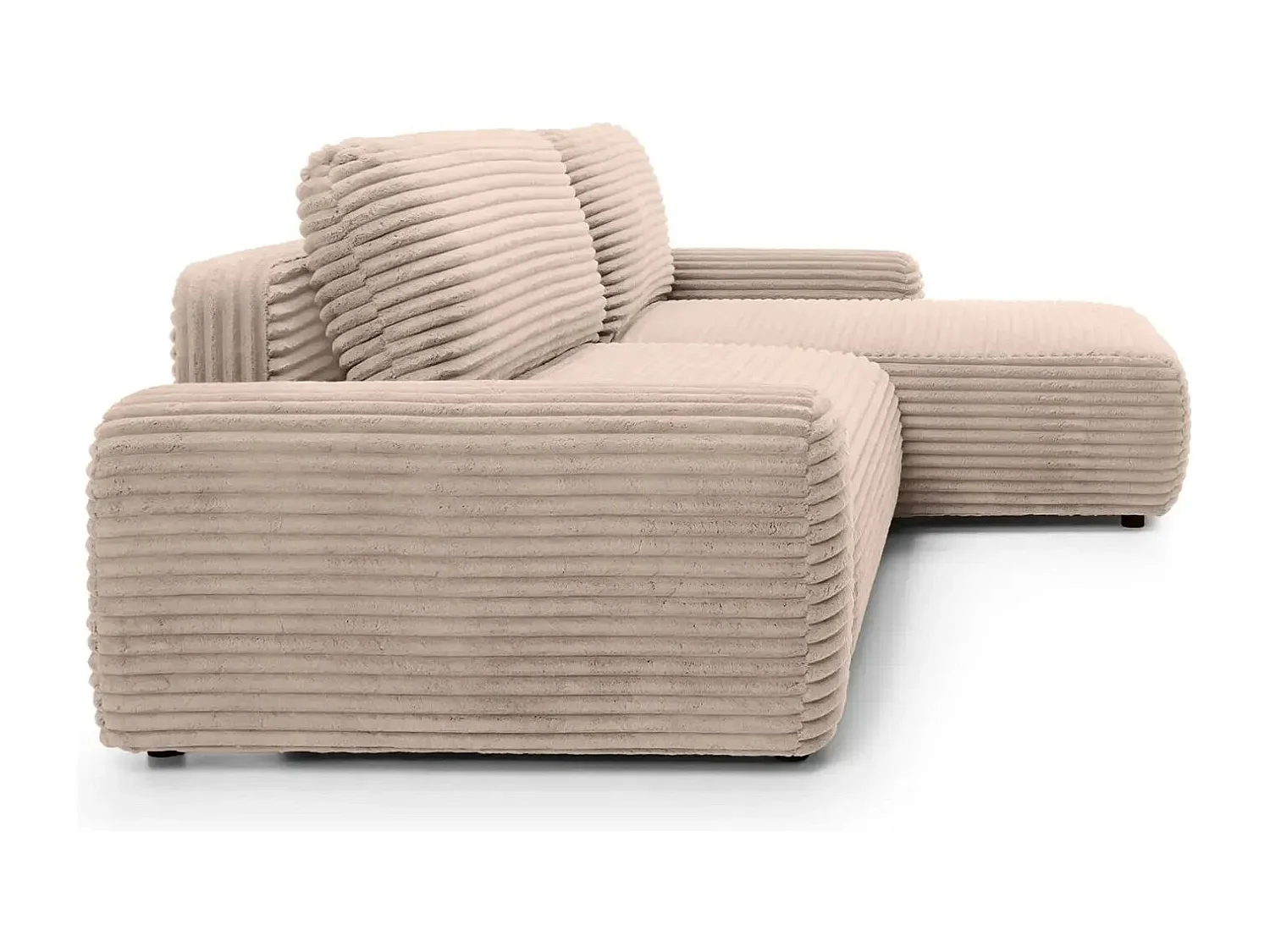 OLYMPE - Canapé d'angle velours cotelé 4 places - Café - Gauche