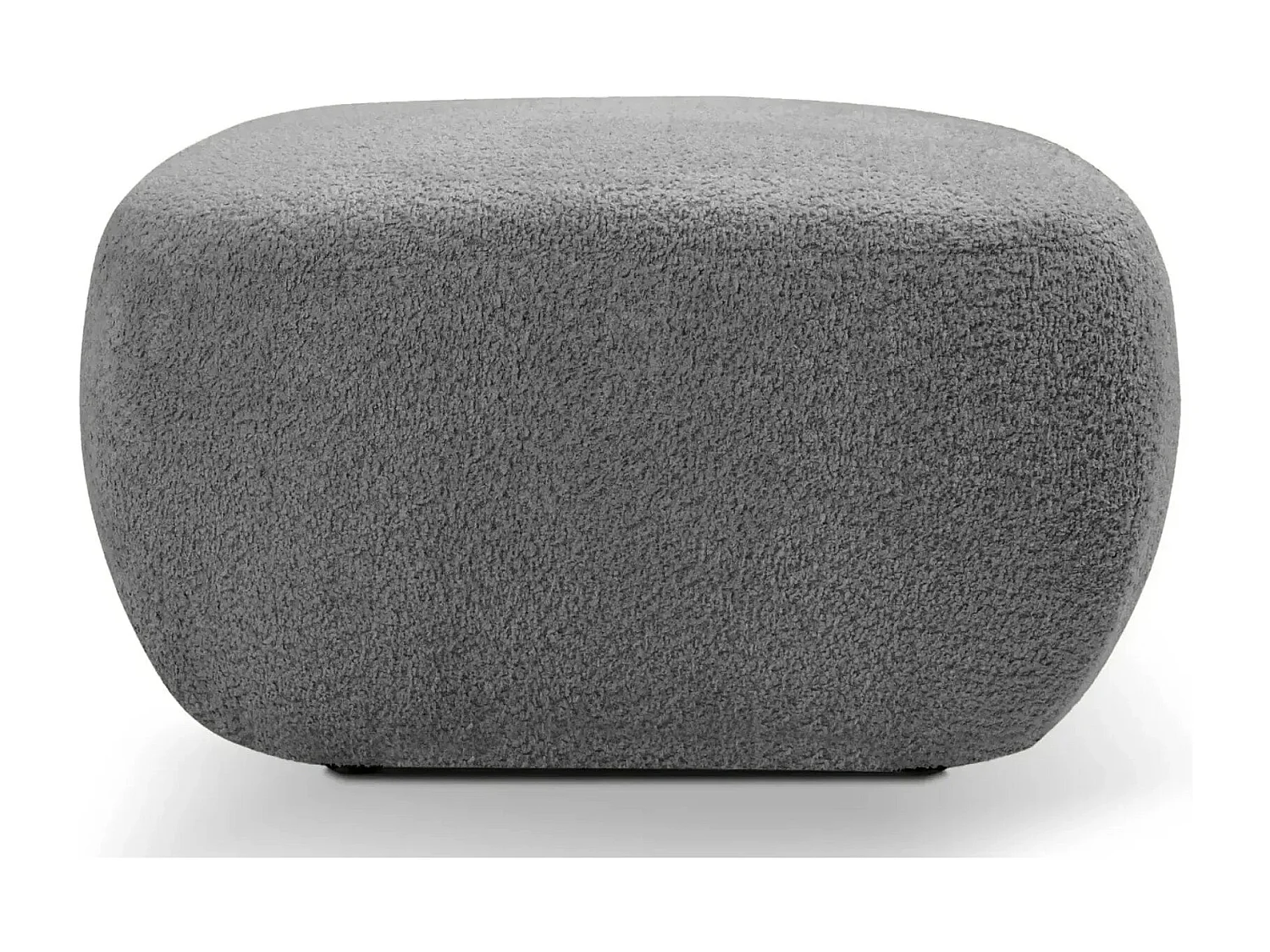 SANTIAGO - Pouf tissu bouclette - Gris Foncé