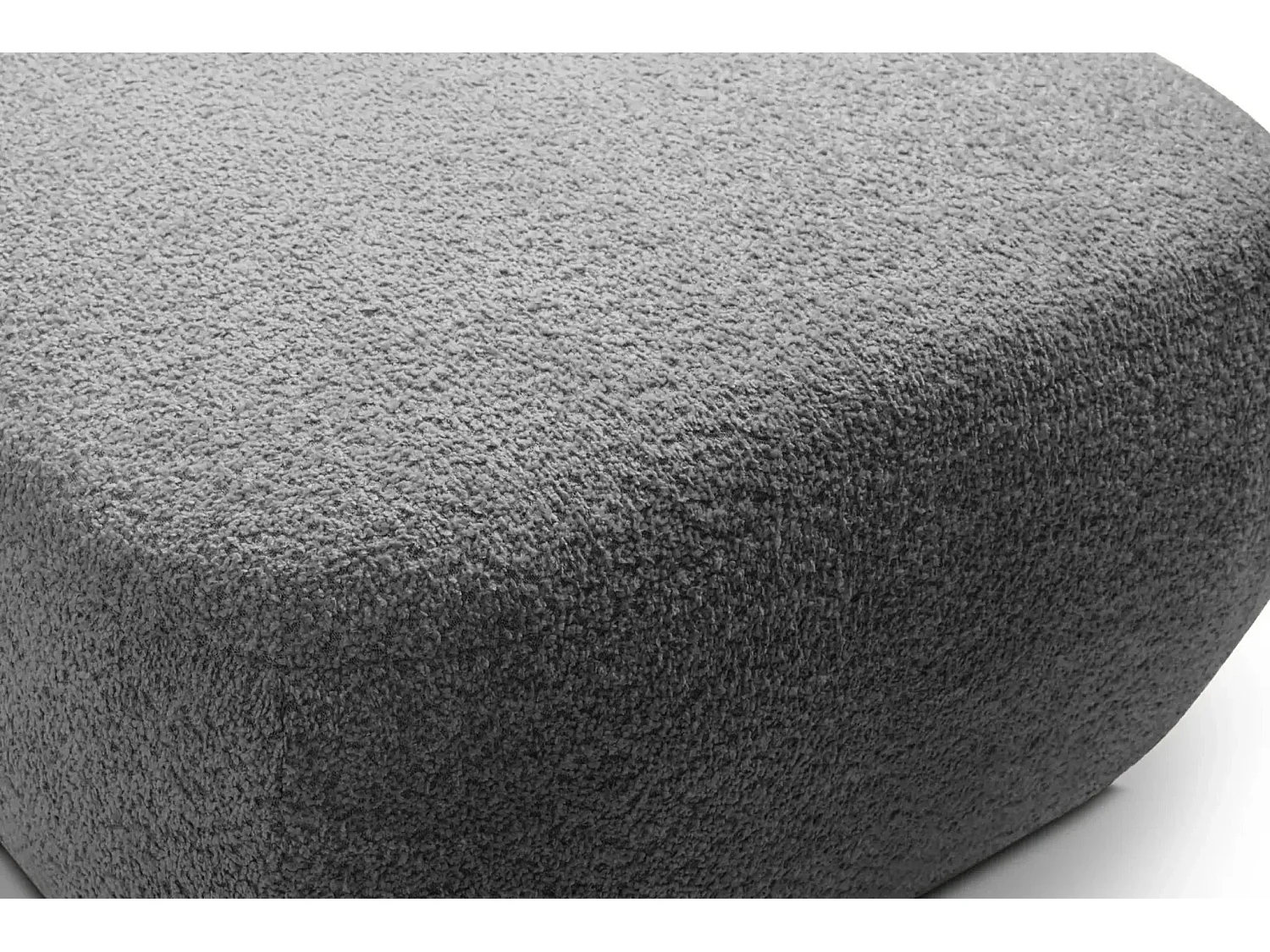 SANTIAGO - Pouf tissu bouclette - Gris Foncé