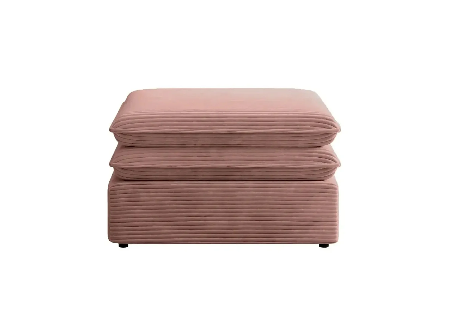 OSCAR POUF - Pouf en velours côtelé Rose 70x70x43