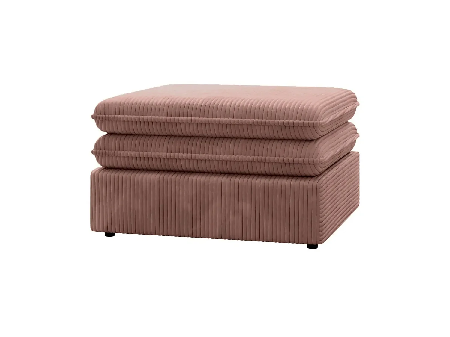OSCAR POUF - Pouf en velours côtelé Rose 70x70x43