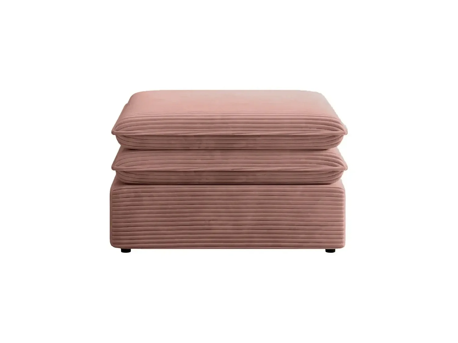 OSCAR POUF - Pouf en velours côtelé Rose 70x70x43