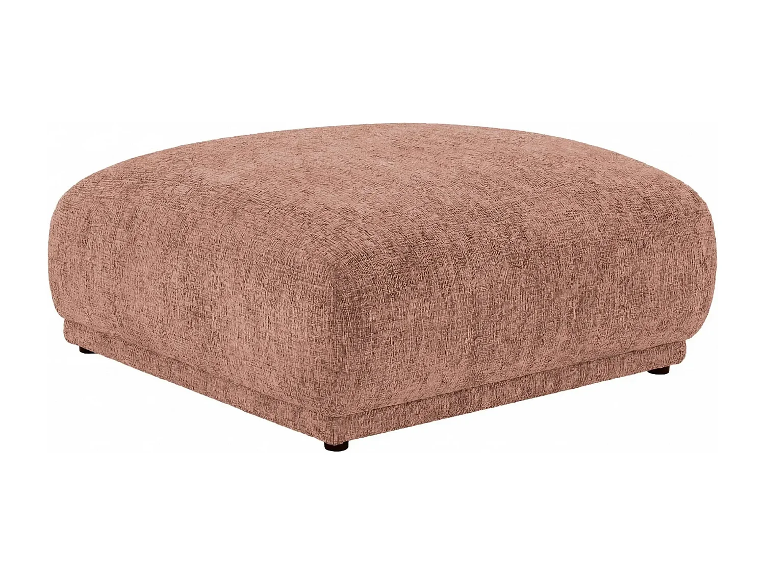 ROSALIE - Pouf en tissu chenille Terracotta 102x83x46