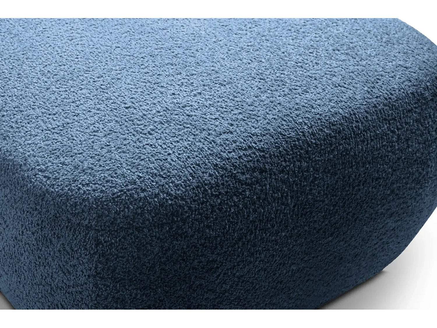 SANTIAGO - Pouf tissu bouclette - Bleu