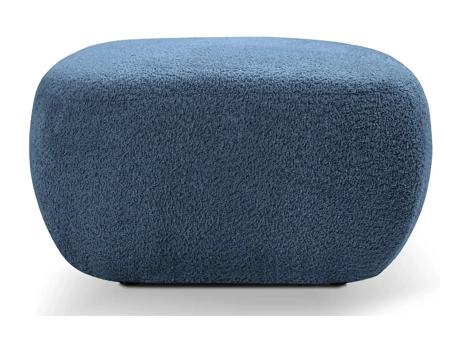 SANTIAGO - Pouf tissu bouclette - Bleu