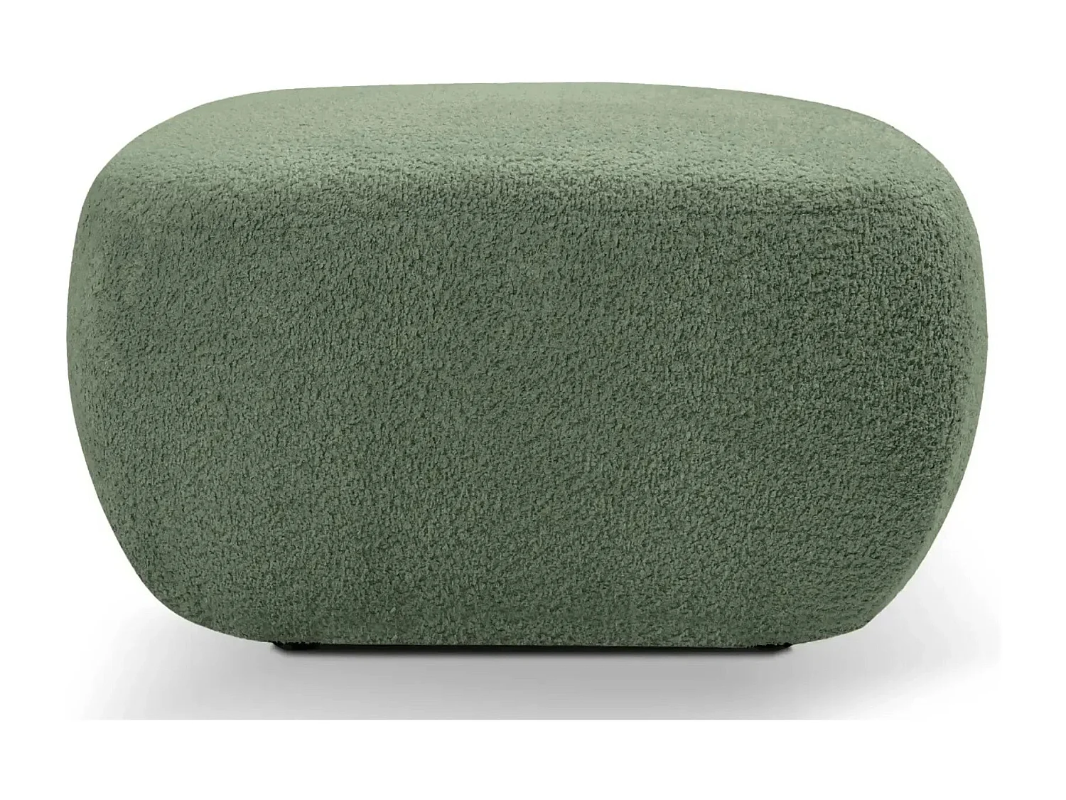 SANTIAGO - Pouf en tissu bouclette Vert 75x75x39