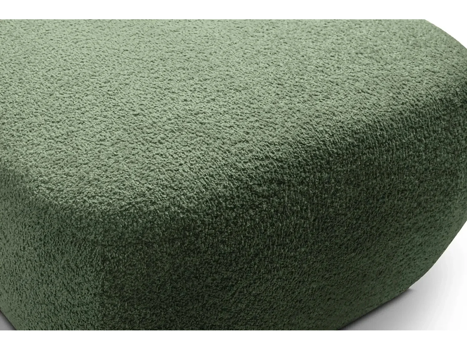 SANTIAGO - Pouf en tissu bouclette Vert 75x75x39