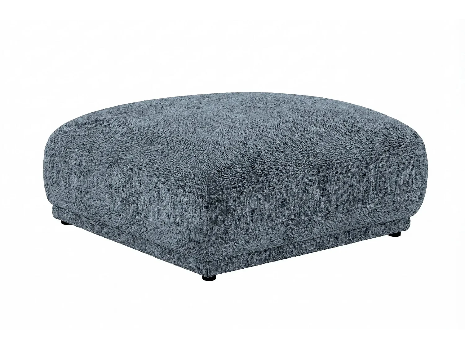 ROSALIE - Pouf en tissu chenille Bleu 102x83x46