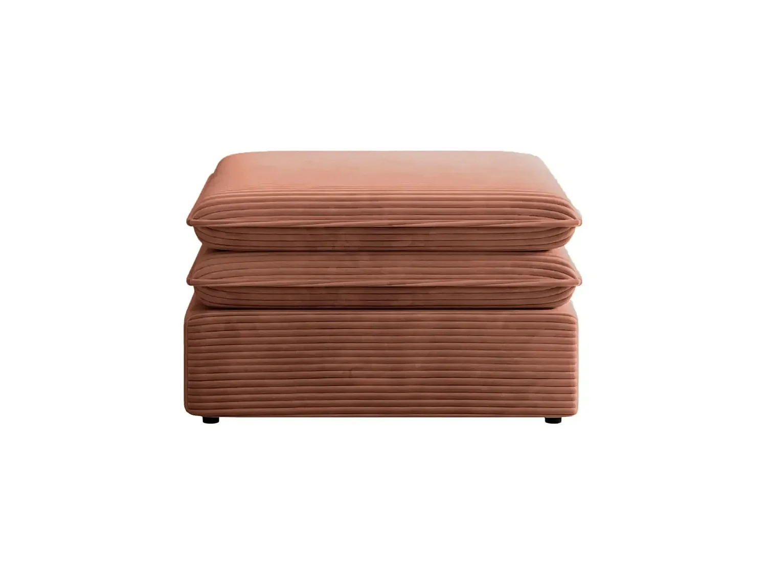 OSCAR POUF - Pouf en velours côtelé Terracotta 70x70x43