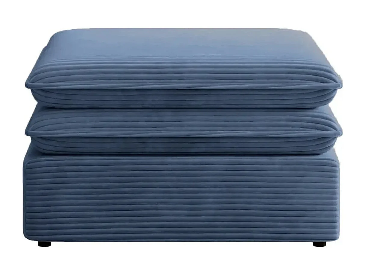 OSCAR POUF - Pouf en velours côtelé Bleu 70x70x43