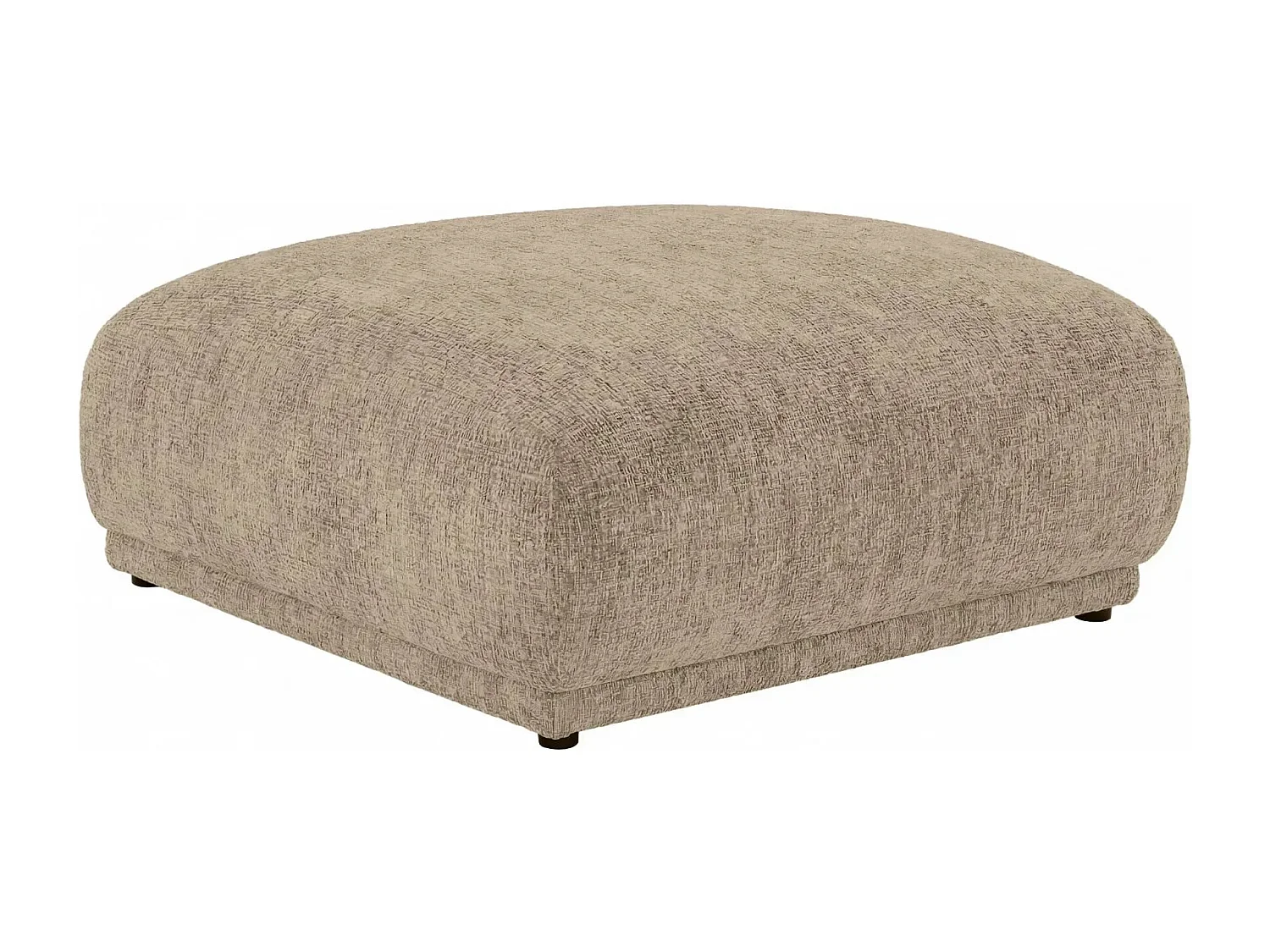 ROSALIE - Pouf en tissu chenille Café 102x83x46