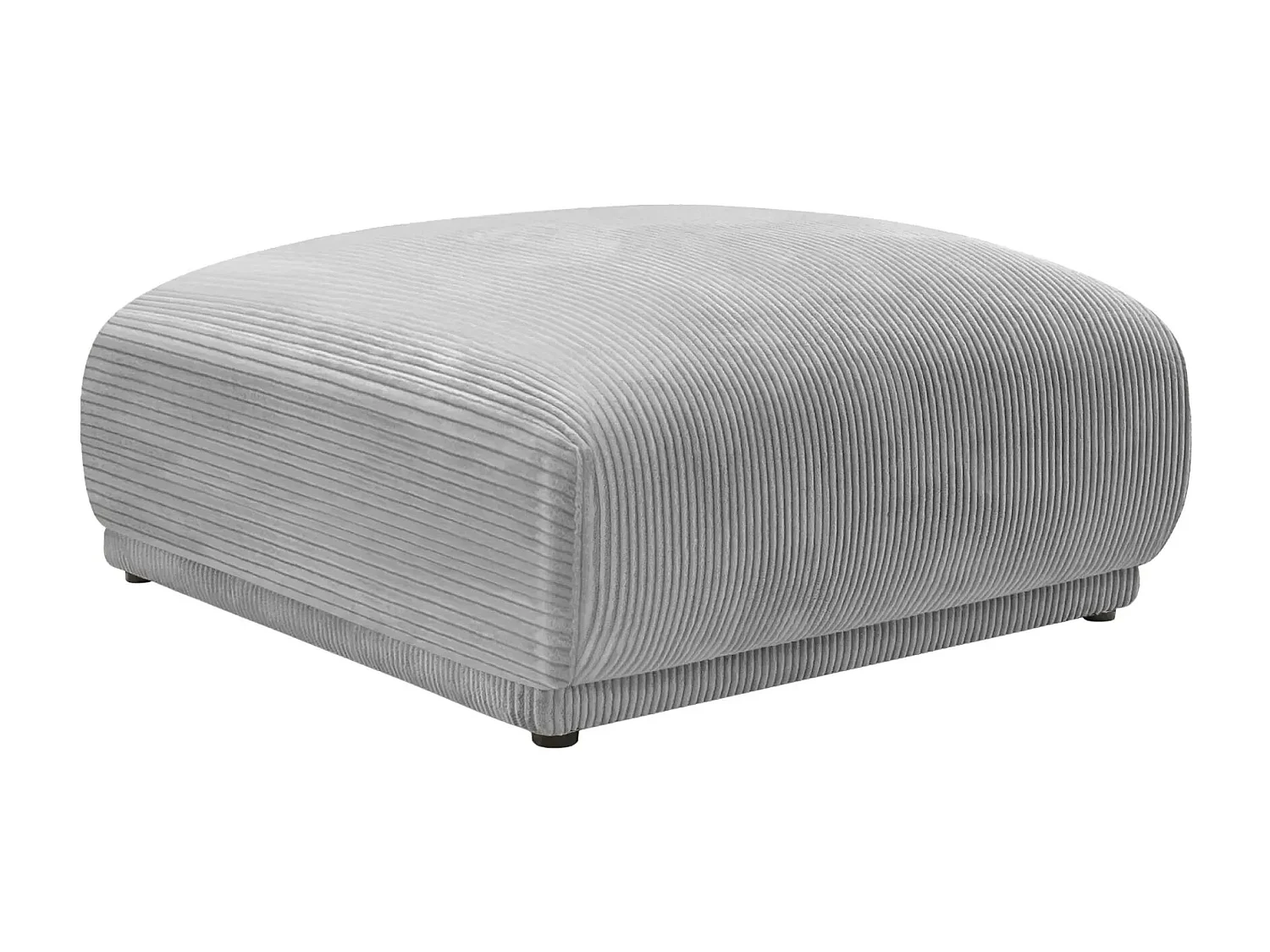 ROSALIE - Pouf velours cotelé - Gris Clair