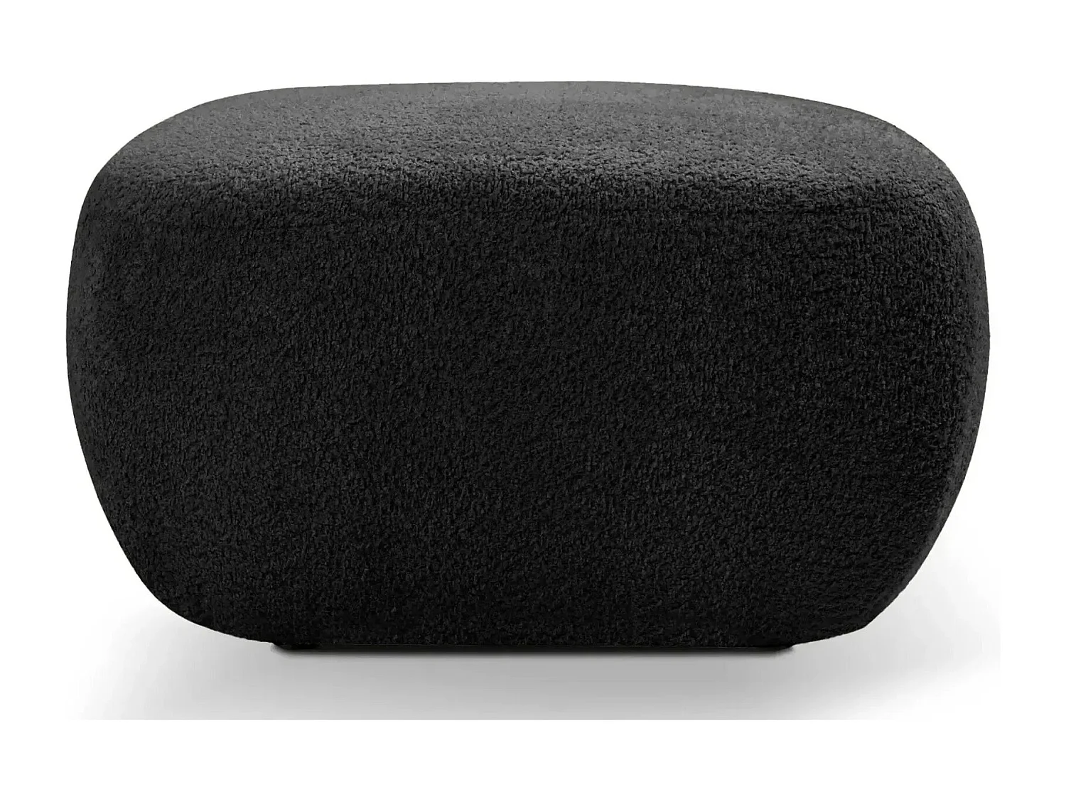 SANTIAGO - Pouf tissu bouclette - Noir
