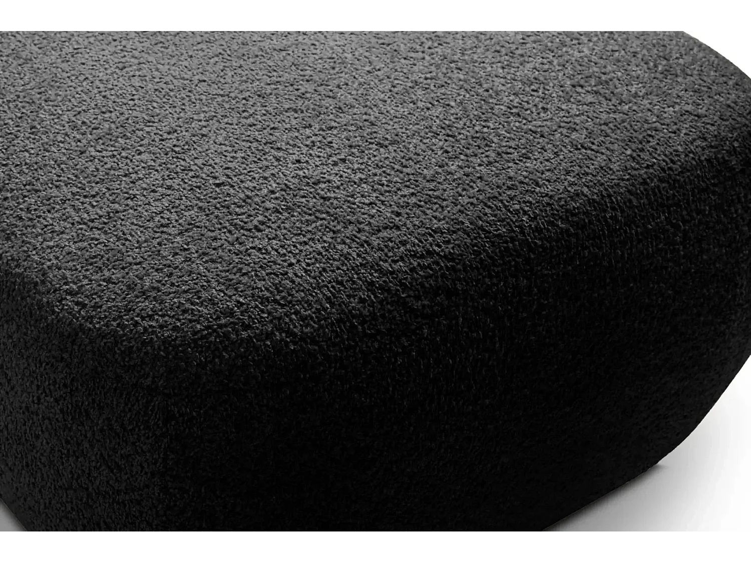 SANTIAGO - Pouf en tissu bouclette Noir 75x75x39