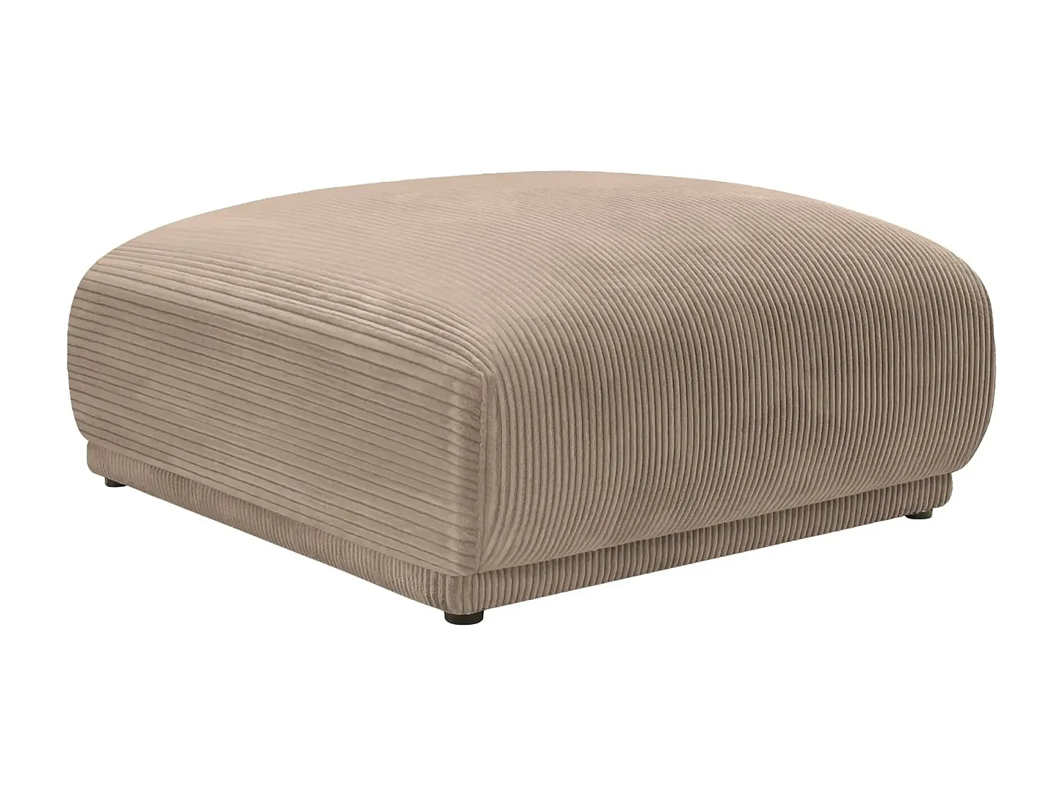 ROSALIE - Pouf en velours côtelé Café 102x83x46