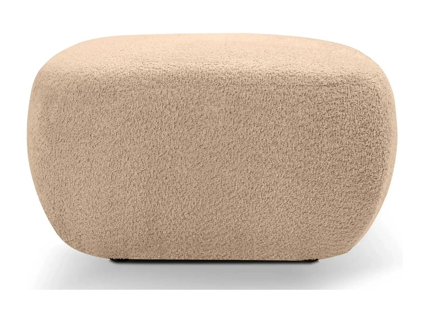 SANTIAGO - Pouf tissu bouclette - Café