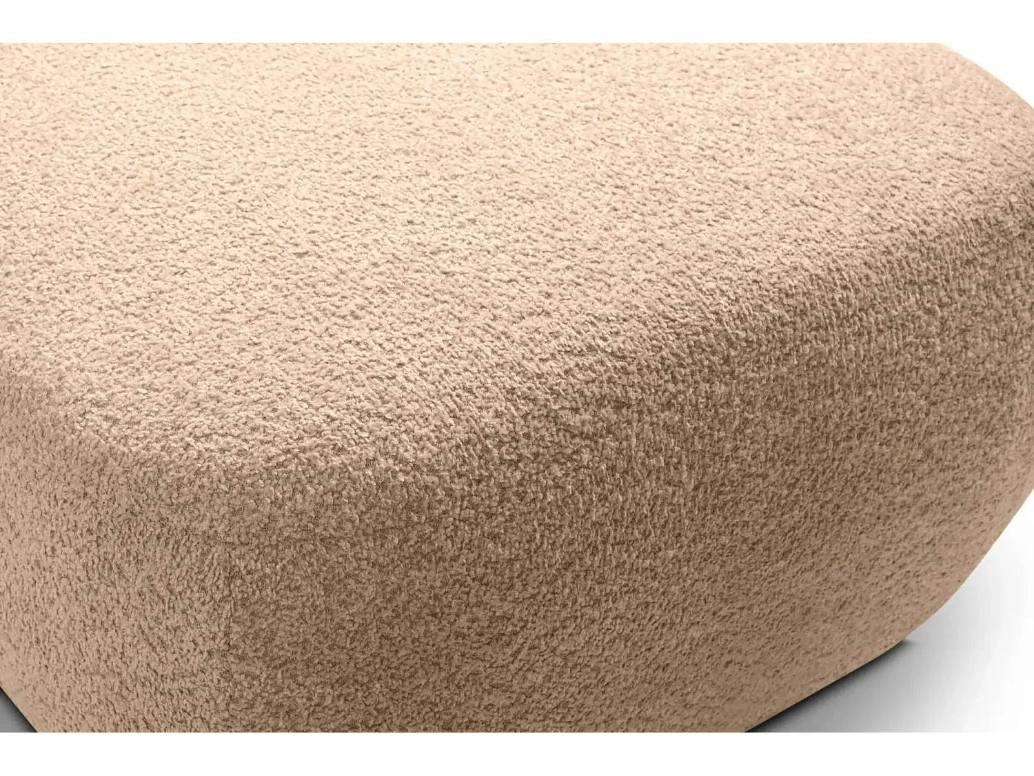 SANTIAGO - Pouf en tissu bouclette Café 75x75x39