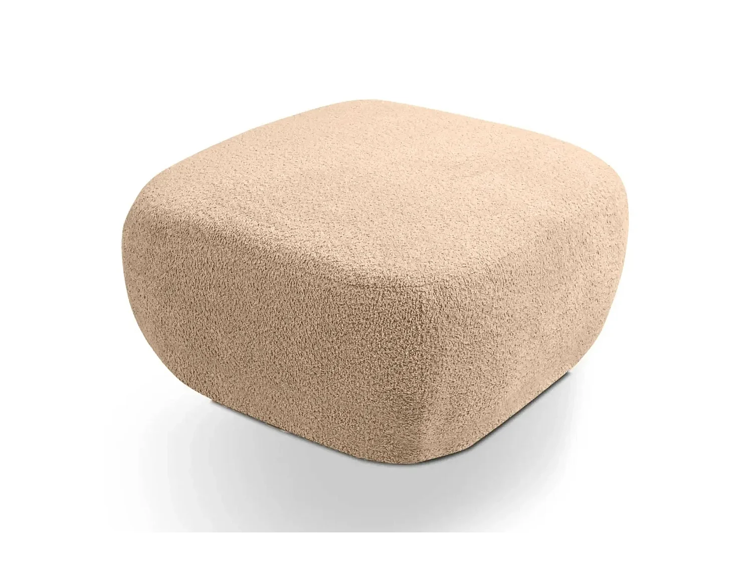 SANTIAGO - Pouf en tissu bouclette Café 75x75x39