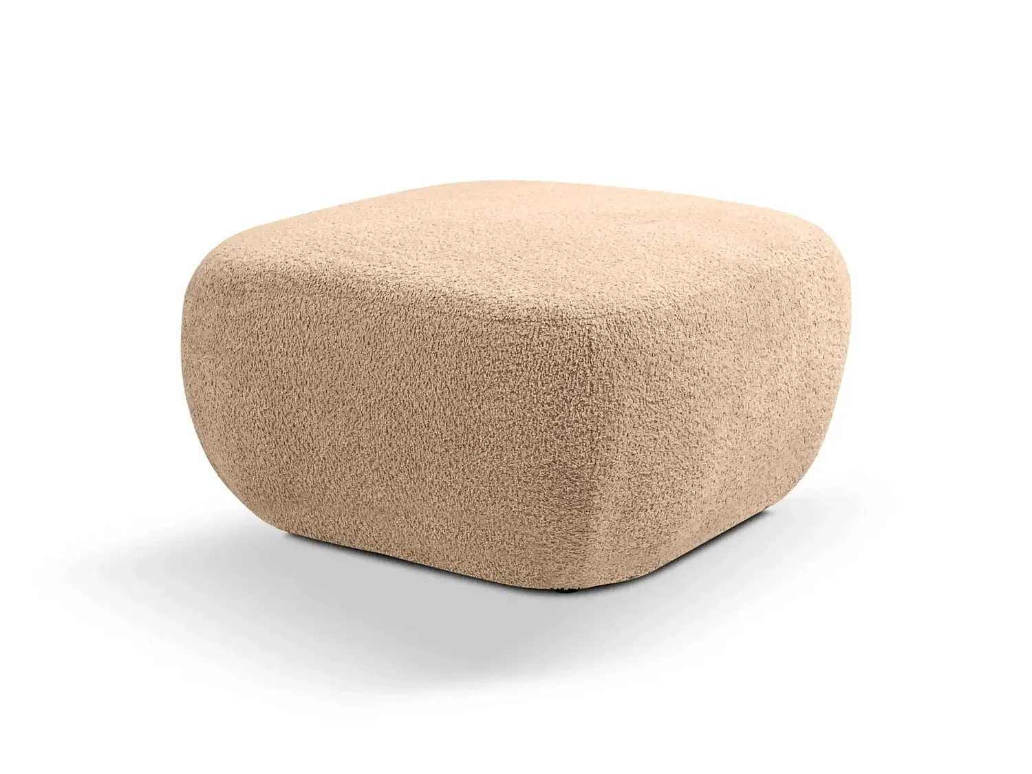 SANTIAGO - Pouf en tissu bouclette Café 75x75x39