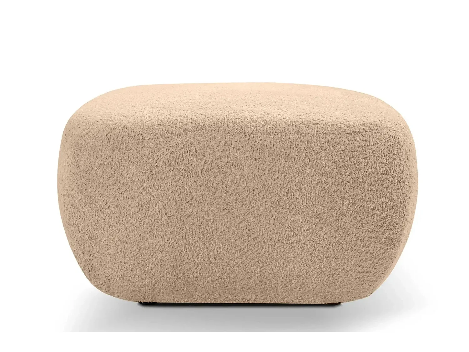 SANTIAGO - Pouf en tissu bouclette Café 75x75x39